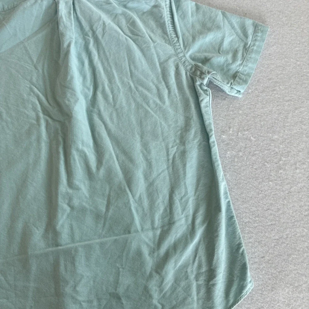 Polo Ralph Lauren Classic Fit Short Sleeve Chambray Shirt Aqua Teal Flesh Pony